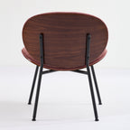 Mid-Century Modern Shell Chair Single Side Chair Tripod,bean paste pink fabric Lounge Chair in Walnut Finish Comfortable Backrest,Bean Paste Red color,SW1871PR