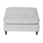 Mid-Century Modern Beige Corduroy 6-Seat Sectional Sofa.