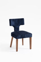 Mid Century Modern Dining Chairs Set of 2, Farmhouse Linen Fabric Upholstered Accent Chair,Kitchen Chairs with Hardwood Frame, Blue Color