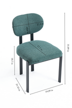 Modern Dining Room Chairs Set of 2, Mid-Century Upholstered Boucle Kitchen Dining Chairs with Black Metal Legs