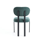 Modern Dining Room Chairs Set of 2, Mid-Century Upholstered Boucle Kitchen Dining Chairs with Black Metal Legs