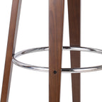 Mid-Century Modern Bar Stool, Brown, Swivel Function, 19.5' (L) x 18.5' (W) x 41.75' (H)
