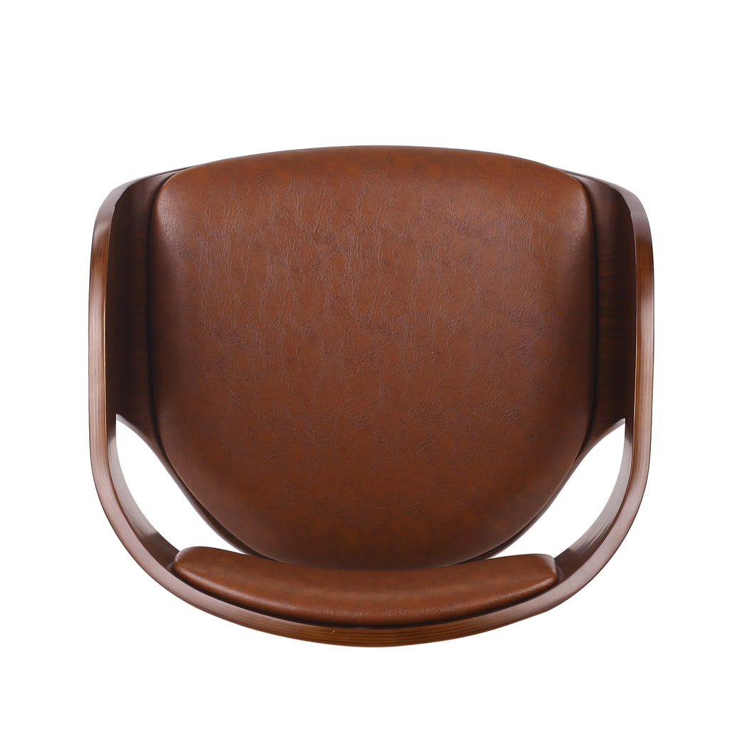 Mid-Century Modern Bar Stool, Brown, Swivel Function, 19.5' (L) x 18.5' (W) x 41.75' (H)