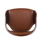 Mid-Century Modern Bar Stool, Brown, Swivel Function, 19.5' (L) x 18.5' (W) x 41.75' (H)