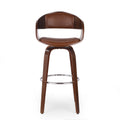 Mid-Century Modern Bar Stool, Brown, Swivel Function, 19.5' (L) x 18.5' (W) x 41.75' (H)