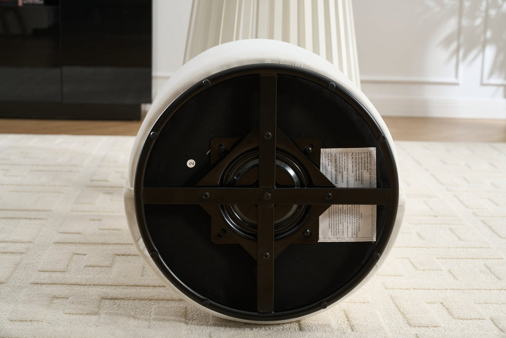 Set Of 1 Upholstered Kitchen & Dining Room Barrel Chair, Mid Century Modern Round Velvet Dining Chair, 360 Degree Swivel Comfy Armless Accent Makeup Vanity Side Chair for Bedroom Living Room