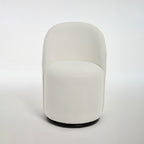 Set Of 1 Upholstered Kitchen & Dining Room Barrel Chair, Mid Century Modern Round Velvet Dining Chair, 360 Degree Swivel Comfy Armless Accent Makeup Vanity Side Chair for Bedroom Living Room