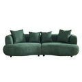 102.36 inch Mid Century Modern Sectional Curved Sofa Couch, Comfy Sofa for Living Room,Upholstered 4-Seat Sofa Boucle Fabric Cream Style Couch for Apartment,Green