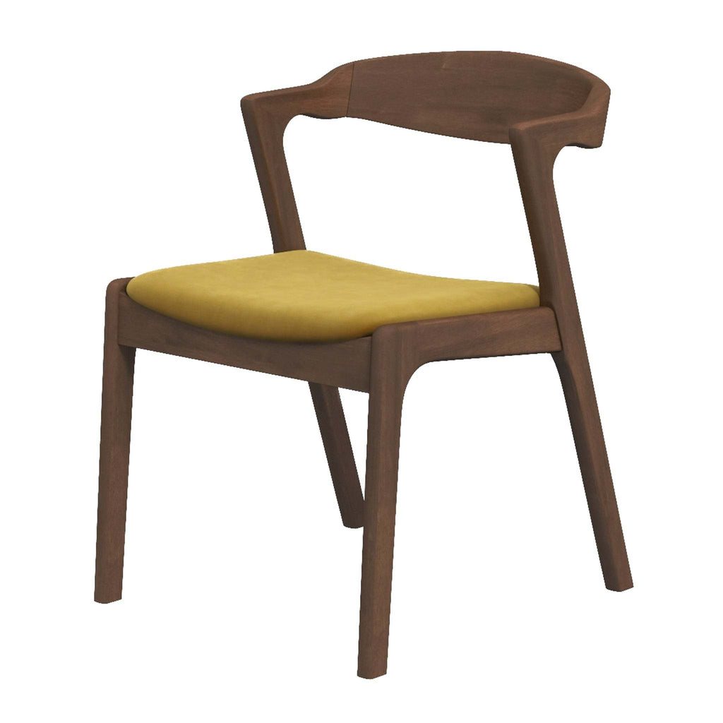 Dakota Dark Yellow Velvet Dining Chair (Set Of 2)