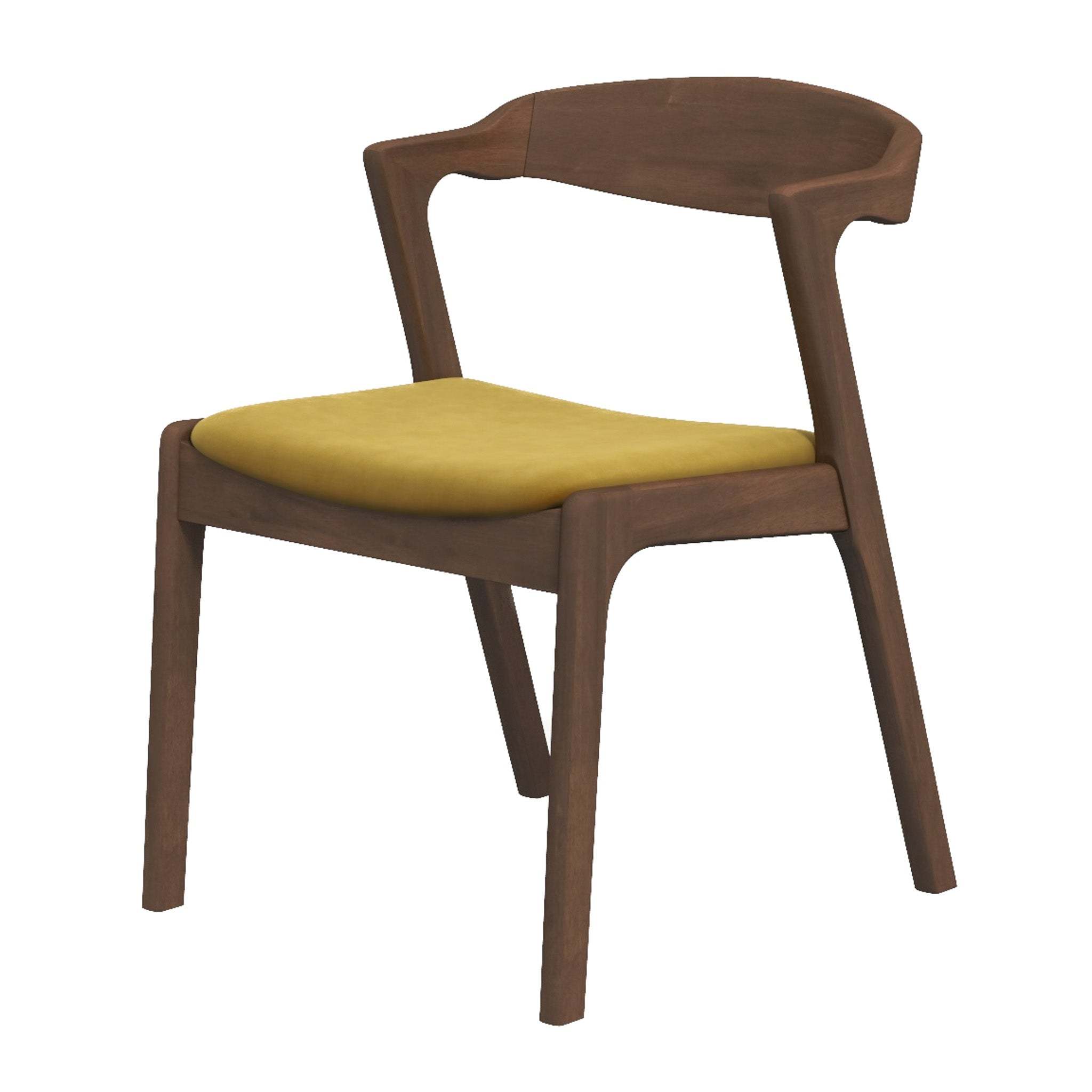Dakota Dark Yellow Velvet Dining Chair (Set Of 2)