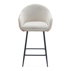 26.5'' Modern - Style counter height bar stools, with comfortable upholstery,durable metal legs ensure stability, enhance the decor of your kitchen or dining area.--Brown