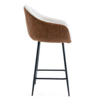 26.5'' Modern - Style counter height bar stools, with comfortable upholstery,durable metal legs ensure stability, enhance the decor of your kitchen or dining area.--Brown
