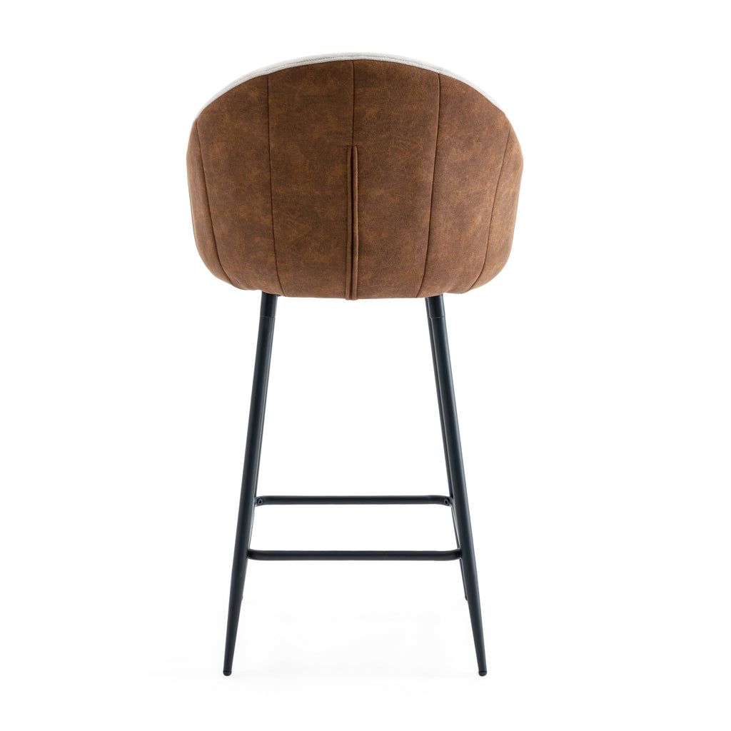 26.5'' Modern - Style counter height bar stools, with comfortable upholstery,durable metal legs ensure stability, enhance the decor of your kitchen or dining area.--Brown