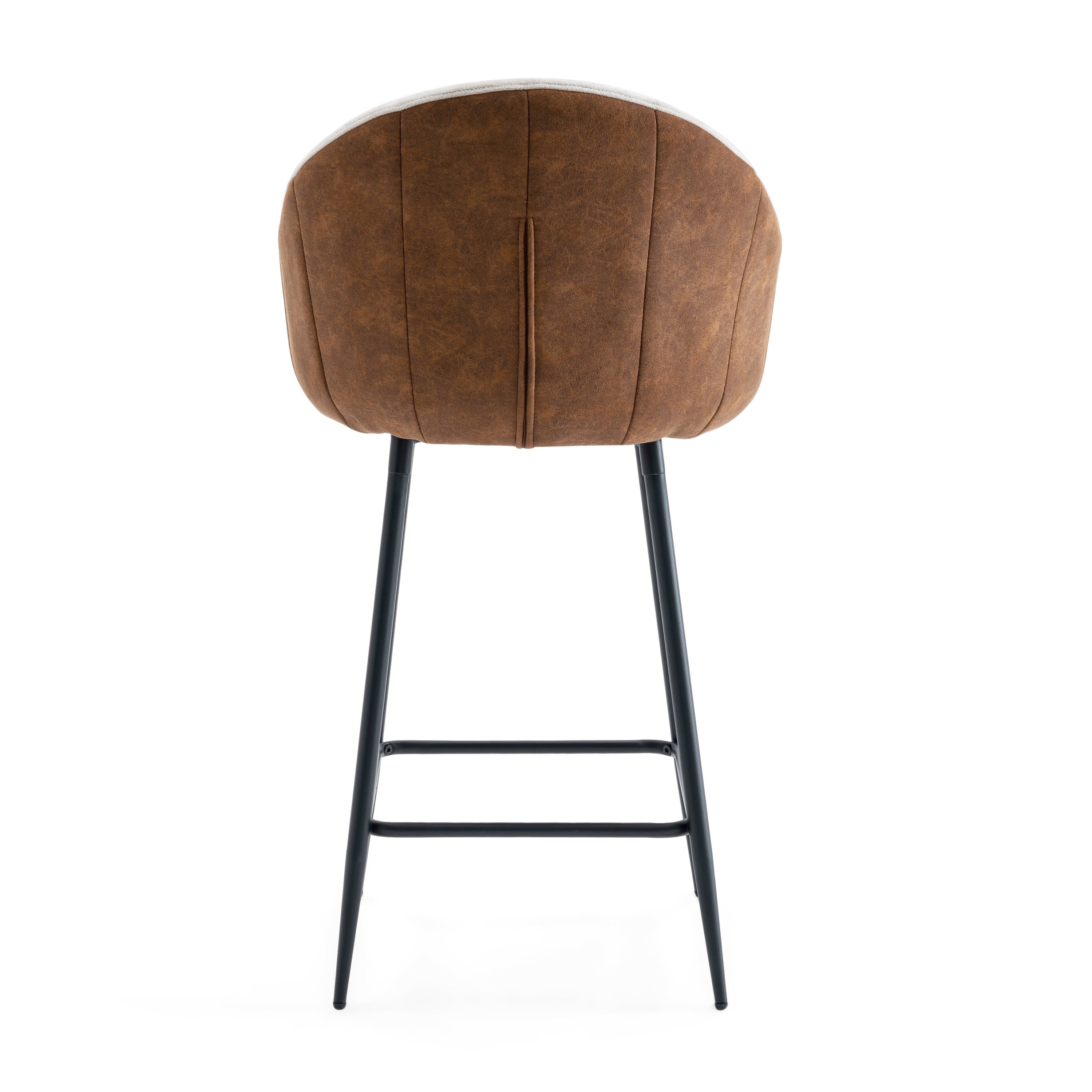 26.5'' Modern - Style counter height bar stools, with comfortable upholstery,durable metal legs ensure stability, enhance the decor of your kitchen or dining area.--Brown
