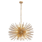 29' Mid-Century Modern 12-Light Starburst Chandelier – Gold Sputnik Pendant Light Fixture for Living Room, Dining Room, or Foyer (Bulb Not Included)