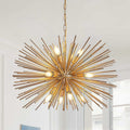 29' Mid-Century Modern 12-Light Starburst Chandelier – Gold Sputnik Pendant Light Fixture for Living Room, Dining Room, or Foyer (Bulb Not Included)