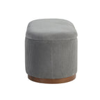 Lift Top Storage Bench Foam Cushioned Seat Gray Corduroy Fabric Upholstery 1pc