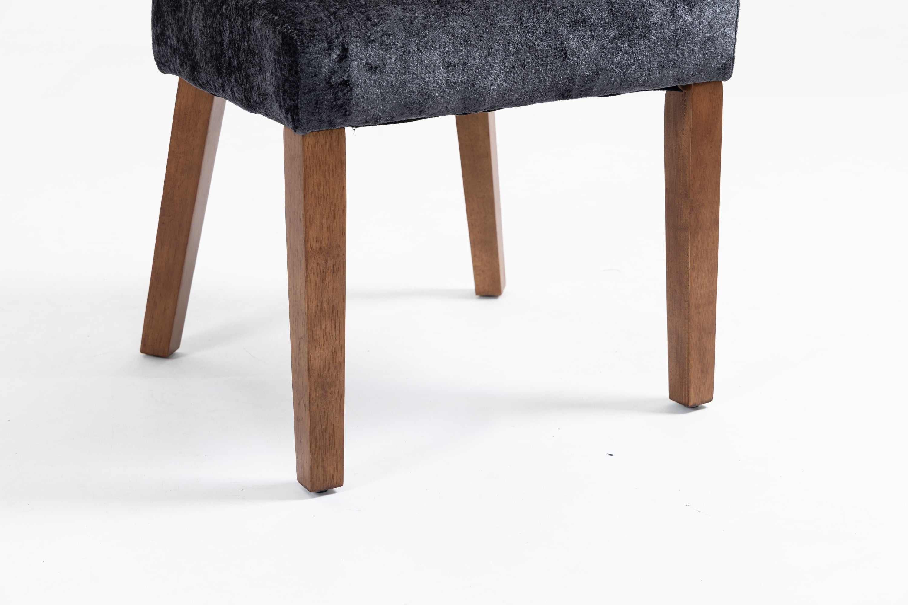 Mid Century Modern Dining Chairs Set of 2, Farmhouse Linen Fabric Upholstered Accent Chair,Kitchen Chairs with Hardwood Frame, Gray