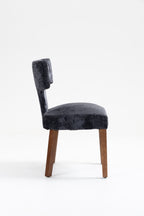 Mid Century Modern Dining Chairs Set of 2, Farmhouse Linen Fabric Upholstered Accent Chair,Kitchen Chairs with Hardwood Frame, Gray