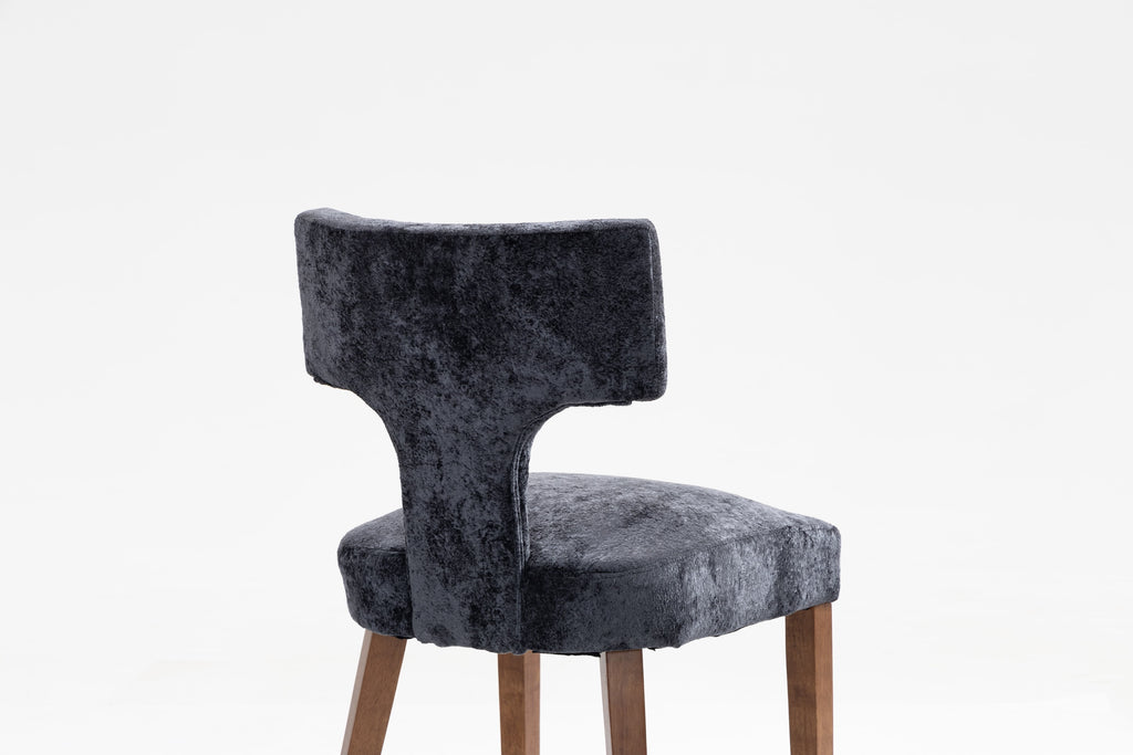 Mid Century Modern Dining Chairs Set of 2, Farmhouse Linen Fabric Upholstered Accent Chair,Kitchen Chairs with Hardwood Frame, Gray