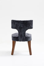 Mid Century Modern Dining Chairs Set of 2, Farmhouse Linen Fabric Upholstered Accent Chair,Kitchen Chairs with Hardwood Frame, Gray