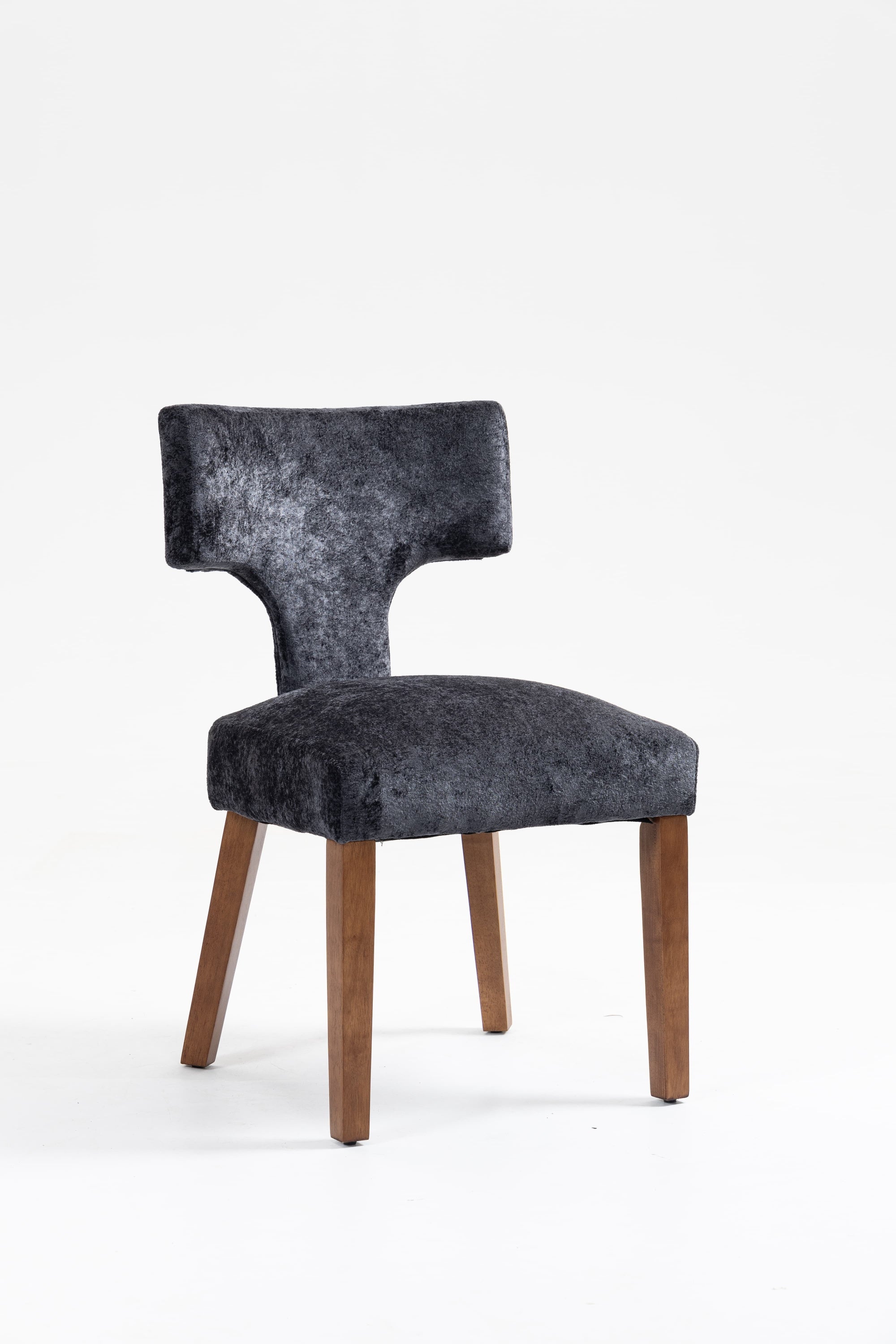 Mid Century Modern Dining Chairs Set of 2, Farmhouse Linen Fabric Upholstered Accent Chair,Kitchen Chairs with Hardwood Frame, Gray