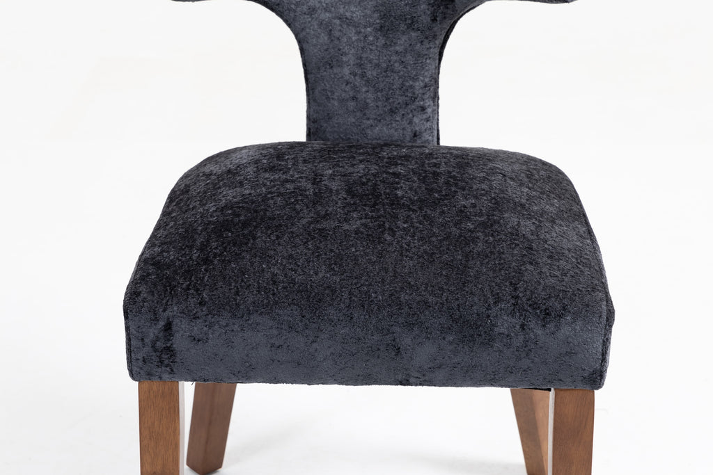 Mid Century Modern Dining Chairs Set of 2, Farmhouse Linen Fabric Upholstered Accent Chair,Kitchen Chairs with Hardwood Frame, Gray