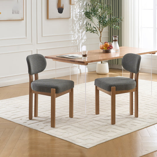 Wooden Dining Chairs Set of 2, Modern Fabric Upholstered Dining Room Chair Kitchen Chairs, Farmhouse Dinner Chair for Kitchen Dining Room