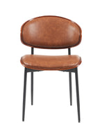 Mid-Century Modern Dining Chairs Set of 2 – Italian-Inspired Bentwood Design with Matte Metal Legs & Luxe PU Leather Seating