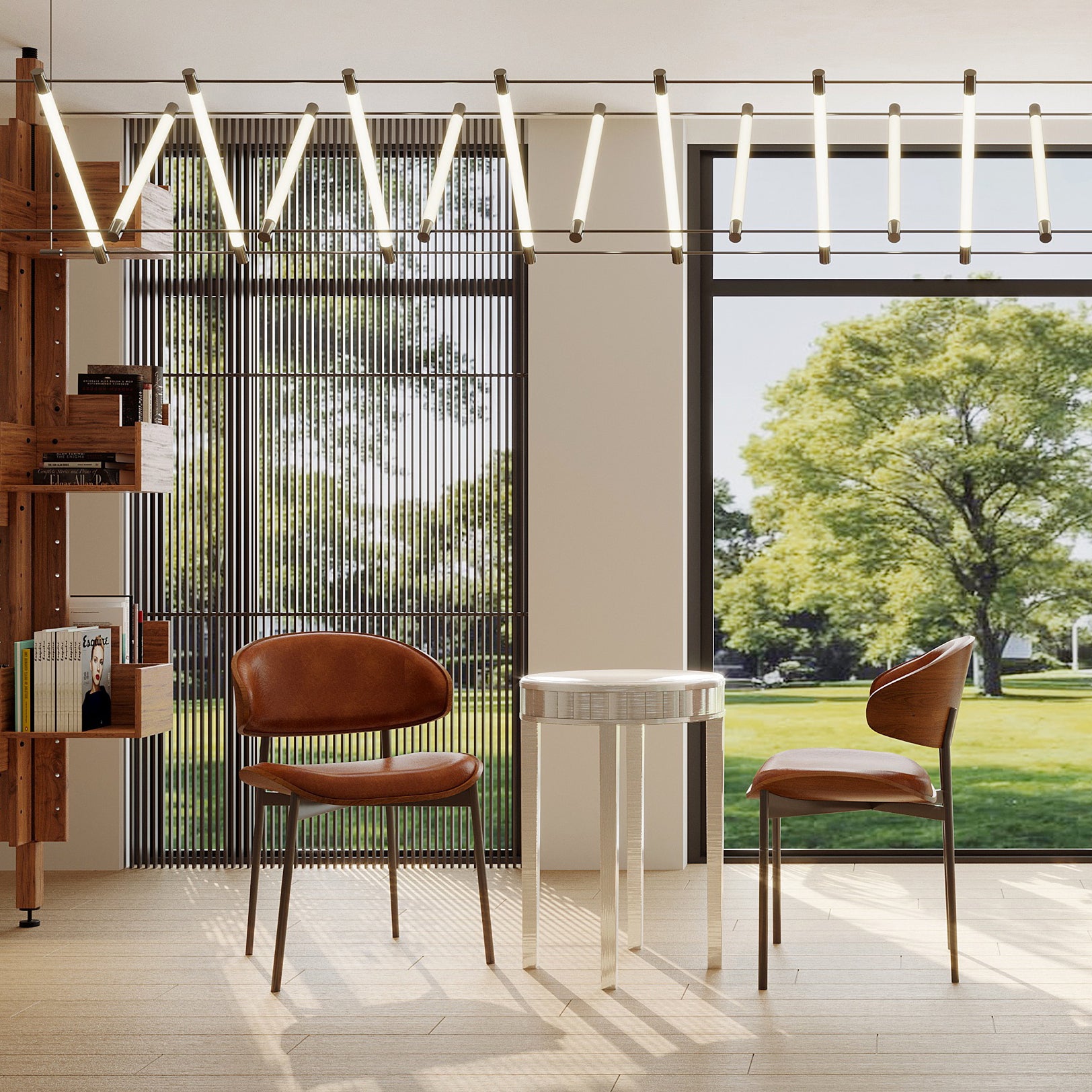 Mid-Century Modern Dining Chairs Set of 2 – Italian-Inspired Bentwood Design with Matte Metal Legs & Luxe PU Leather Seating