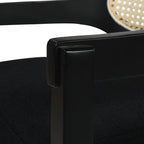Americana Mid-Century Modern 26' Cane Back Counter Stool, Jet Black Woven