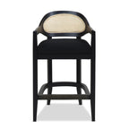 Americana Mid-Century Modern 26' Cane Back Counter Stool, Jet Black Woven