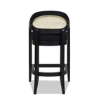 Americana Mid-Century Modern 26' Cane Back Counter Stool, Jet Black Woven