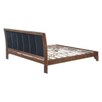 Premium Pine Wood King Bed Frame,King Size Bed Frame with Headboard Included,Mid Century Modern Bed,Walnut&Green Color Bed Frame