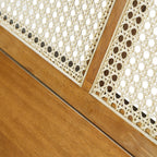 Premium Rubber Wood Platform Bed Frame, King Bed Frame with Headboard Included, Mid Century Modern Bed With Natural Color