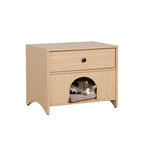 Mid-Century Modern 1pc Side Table One Drawer Pet Friendly Natural Finish End Table