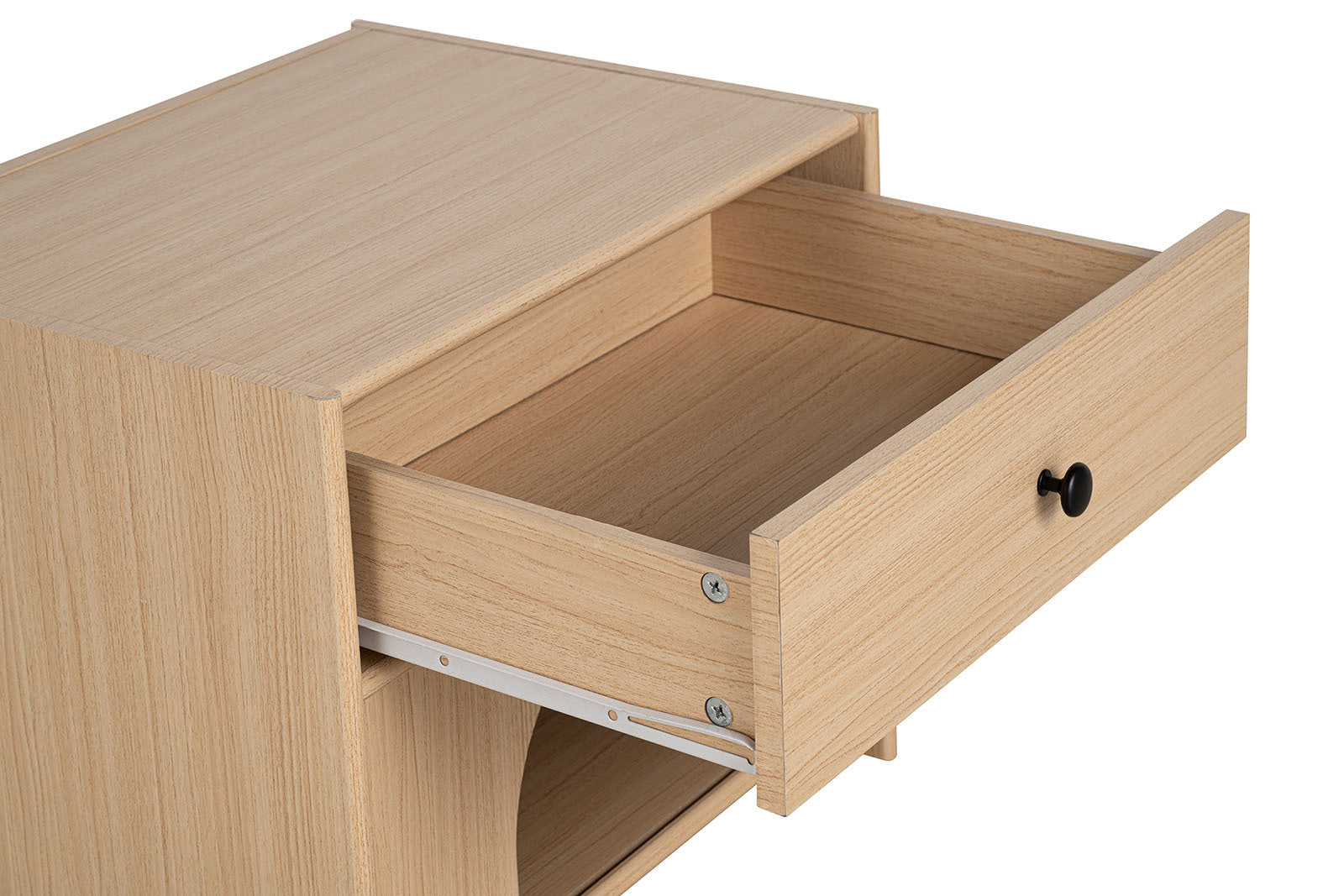 Mid-Century Modern 1pc Side Table One Drawer Pet Friendly Natural Finish End Table