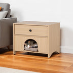 Mid-Century Modern 1pc Side Table One Drawer Pet Friendly Natural Finish End Table