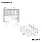 Mid-Century Modern Nightstand Set of 2, Bedside Table with Slatted Drawer Decor, End Tables Bedroom with Metal Legs, Night Stand for Bedroom