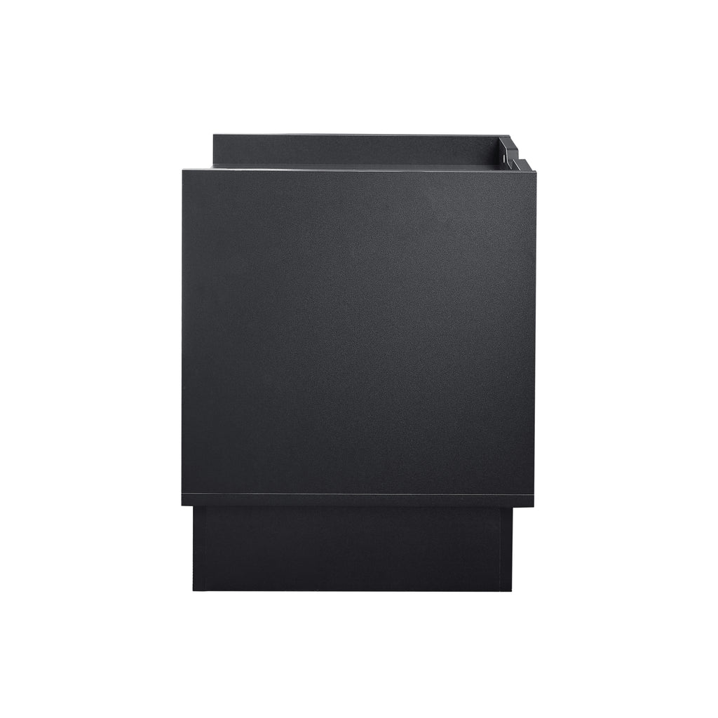 Mid Century Modern Nightstand with Charging Station and LED lights, Night Stand with 2 Drawers, Bedside Tables/End Table for Bedroom or Living Room, Black Nightstands