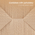 Weave Dining Chairs Set of 2, Mid-Century Modern Kitchen Chair with Solid Oak Frame & Handwoven Seat for Living Dining Room