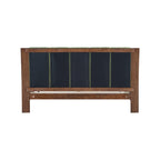 Premium Pine Wood Queen Bed Frame,Queen Size Bed Frame with Headboard Included,Mid Century Modern Bed,Walnut&Green Color Bed Frame