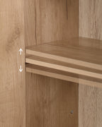 Mid-Century Modern 4-Door Storage Cabinet with Woven Rattan Doors & Adjustable Shelves - Perfect for Living Room & Dining Room