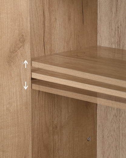 Mid-Century Modern 4-Door Storage Cabinet with Woven Rattan Doors & Adjustable Shelves - Perfect for Living Room & Dining Room