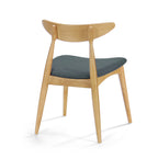 Set of 2 Retro Rubberwood Chairs with Ergonomic Back & Plush Cushions, Natural+Gray (same sku: 59297.00LGY)