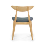 Set of 2 Retro Rubberwood Chairs with Ergonomic Back & Plush Cushions, Natural+Gray (same sku: 59297.00LGY)