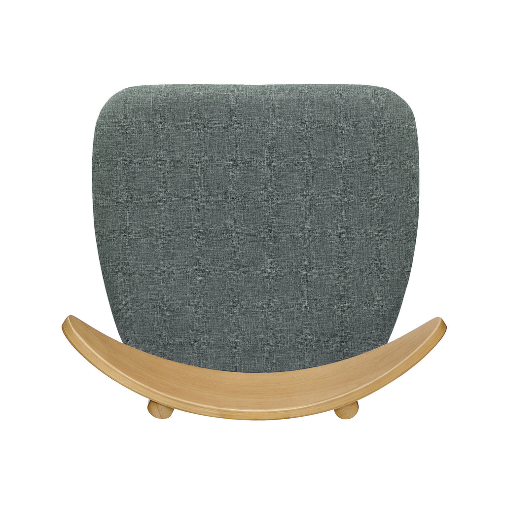 Set of 2 Retro Rubberwood Chairs with Ergonomic Back & Plush Cushions, Natural+Gray (same sku: 59297.00LGY)