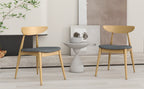 Set of 2 Retro Rubberwood Chairs with Ergonomic Back & Plush Cushions, Natural+Gray (same sku: 59297.00LGY)