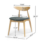 Set of 2 Retro Rubberwood Chairs with Ergonomic Back & Plush Cushions, Natural+Gray (same sku: 59297.00LGY)