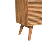 Mid Century Modern Handmade Solid Wood Soba T-Bar Nordic Oak Chest Drawer Dresser, 4 Drawers + 2 Door Storage Shelves Dresser